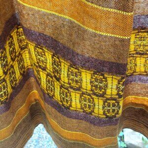 Fabulous 1960s-70s Scandinavian woven curtains, three panels, fabulous colours